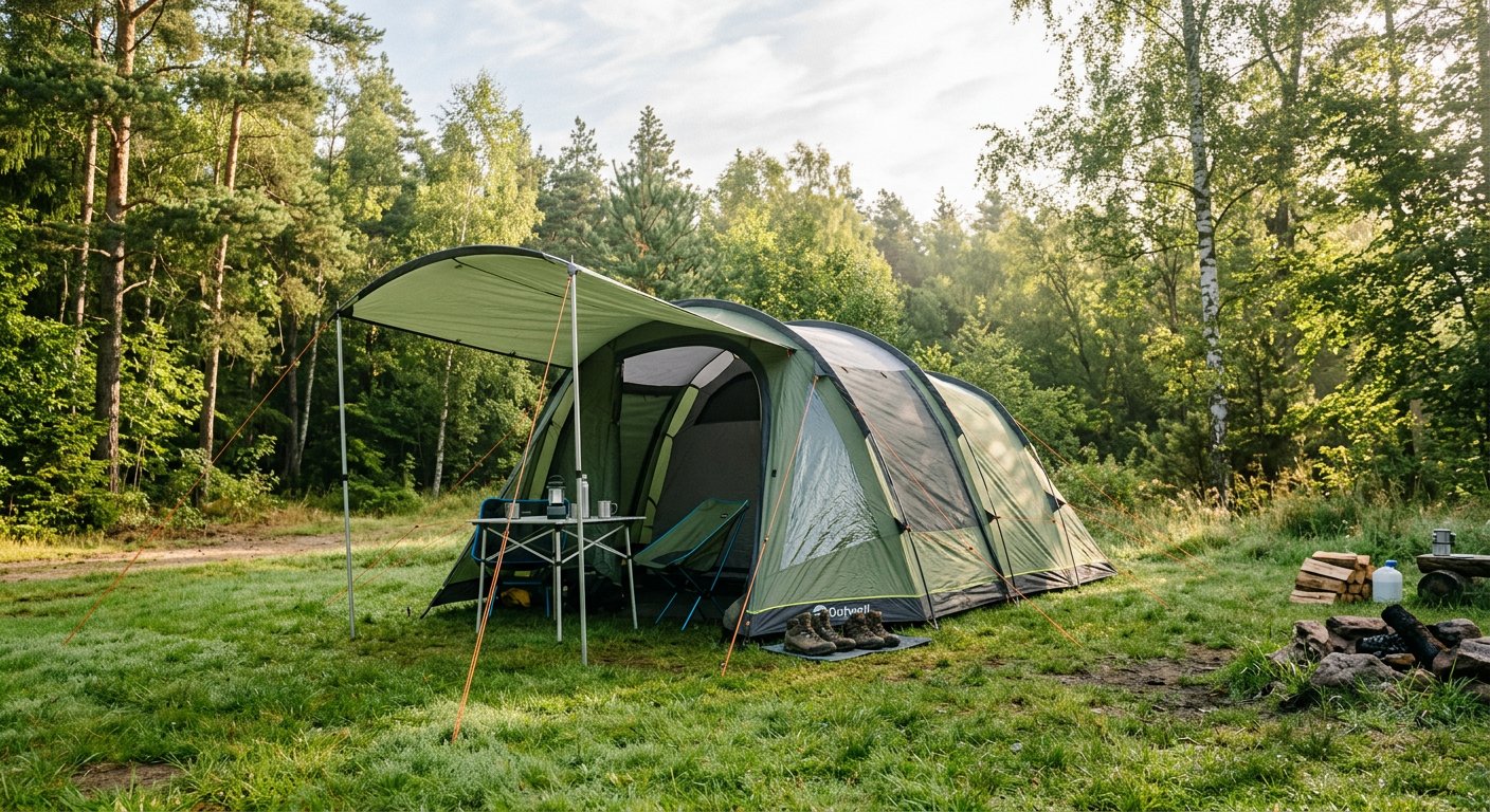4-Person Camping Tent + Awning Bundle