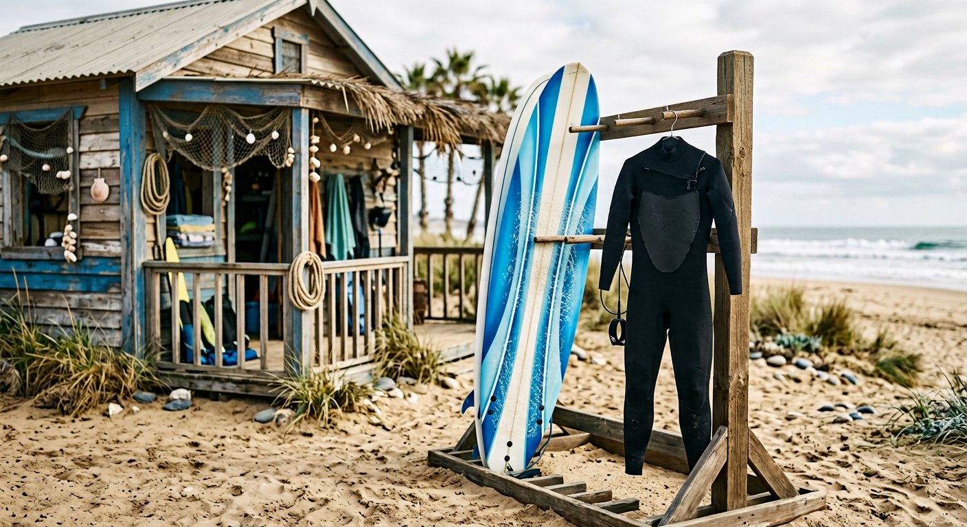 Surfboard 6'6" + Wetsuit (4/3mm, M)